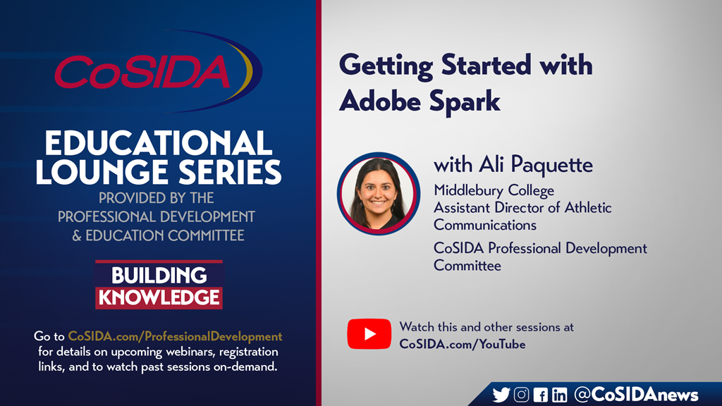 Getting Started with Adobe Spark | CoSIDA Educational Lounge